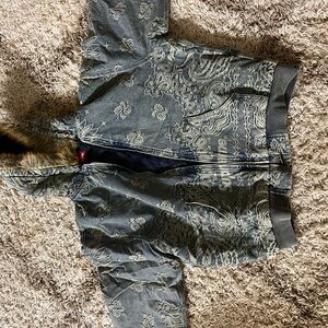 Supreme Blue Denim Jacket with Fur Collar